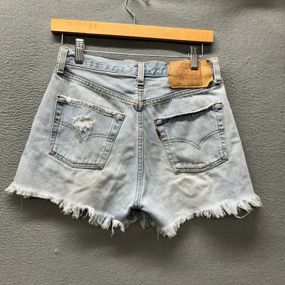 Levi's 501 Shorts Womens 29 (27x3 ACTUAL) Cut Off Distressed Vintage USA